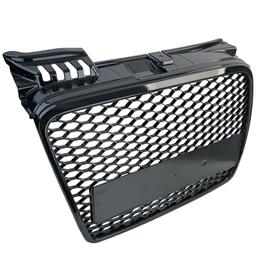Frontgrill sportutförande honeycomb-design blanksvart utan emblem till Audi A4 B7 8E 2004-08 - 6