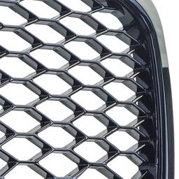 Frontgrill sportutförande honeycomb-design blanksvart utan emblem till Audi A4 B7 8E 2004-08 - 7