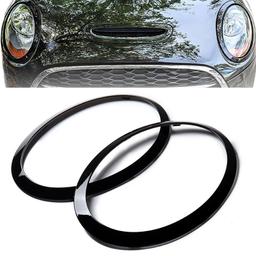 Dekorationsringar för strålkastare blanksvart till Mini Cooper F55 F56 F57 2014-2018