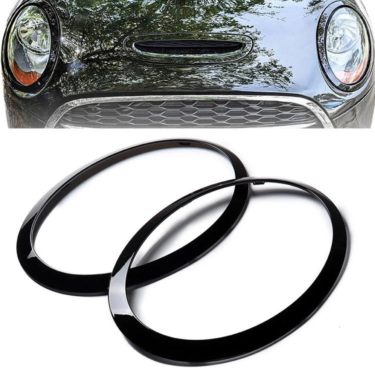 Dekorationsringar för strålkastare blanksvart till Mini Cooper F55 F56 F57 2014-2018