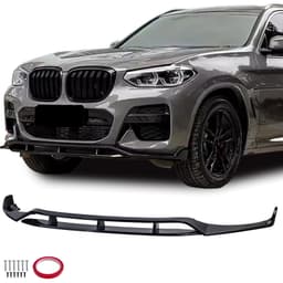 Frontspoiler blanksvart till BMW X3 G01 2017-2021 före facelift, med M-paket