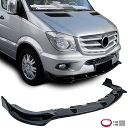 Frontspoiler blank svart til Mercedes Sprinter W906 facelift 2013-2018