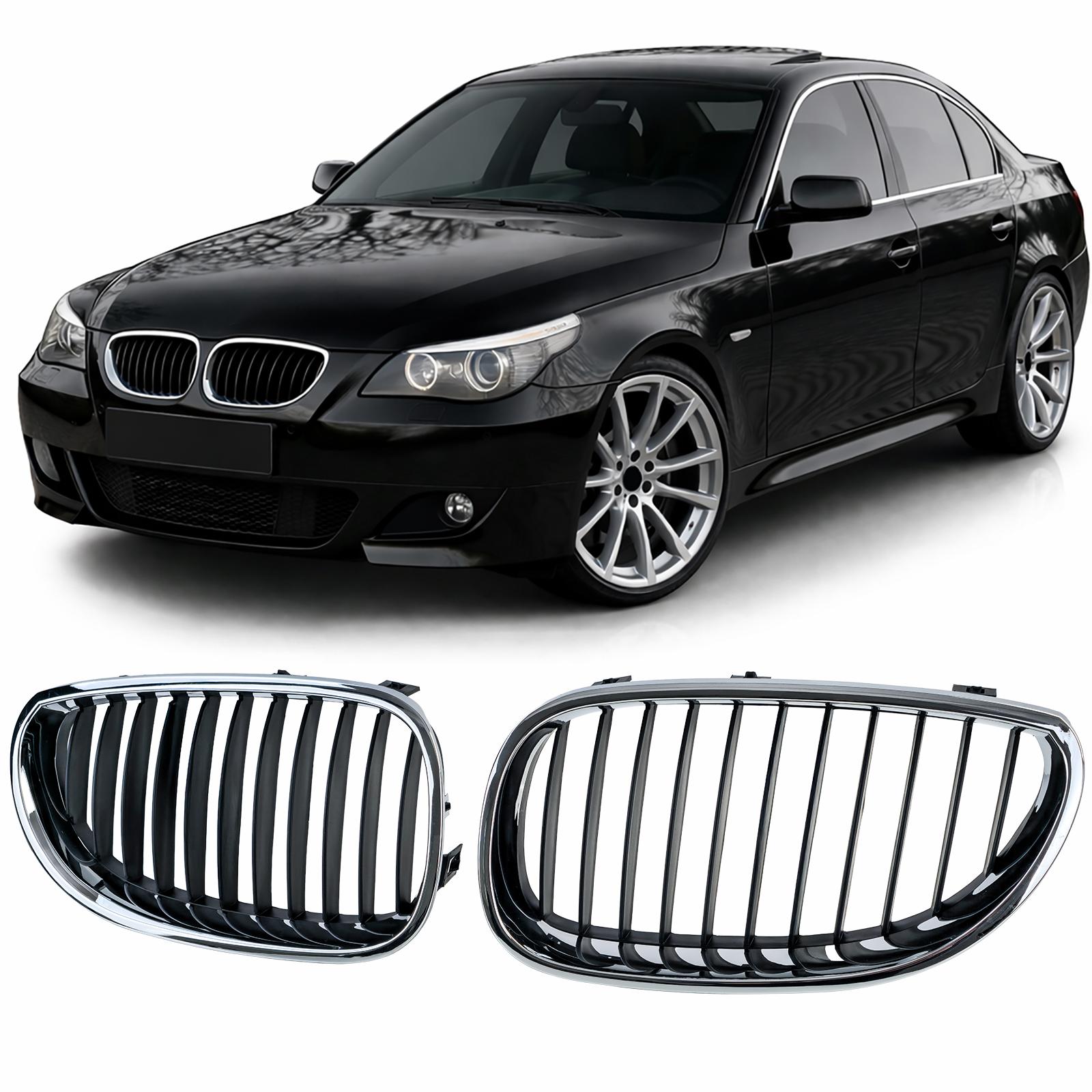 Njurar sportutförande svart/krom till BMW 5-Serie E60 E61 2003-2010