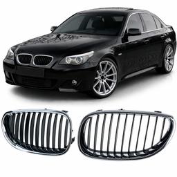 Njurar sportutförande svart/krom till BMW 5-Serie E60 E61 2003-2010