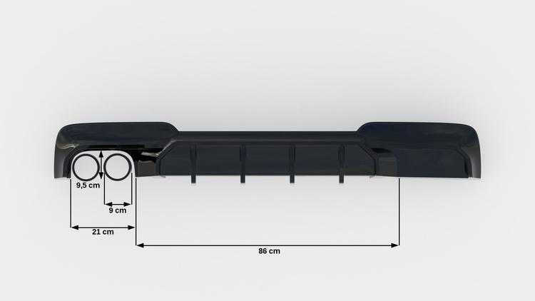 Maxton Design Diffuser V.2 BMW 5-serie M-pack F10 / F11 (version With Double Exhaust ON ONE Side)