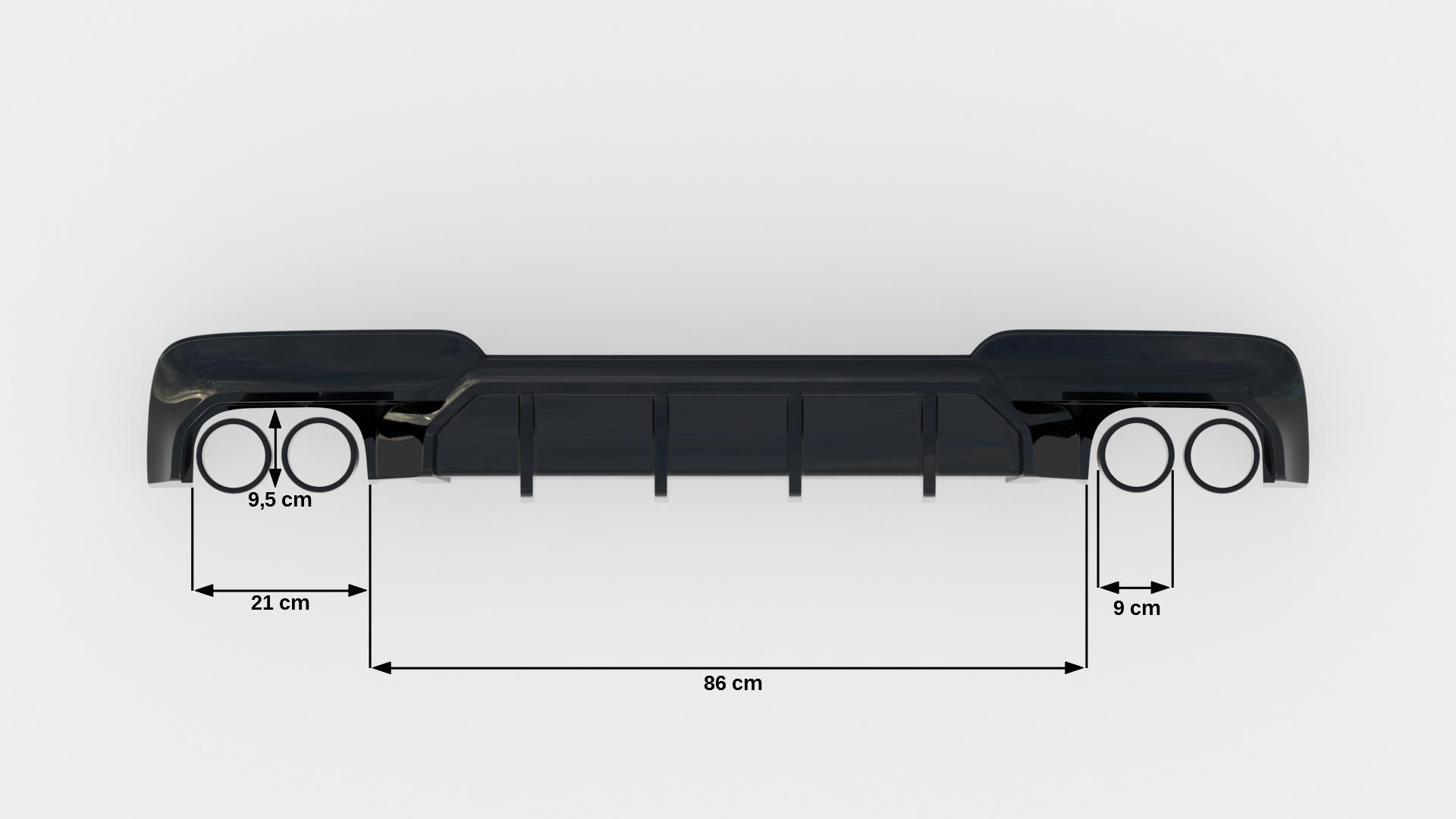Maxton Design Diffuusori V.2 BMW 5-serie M-pack F10 / F11 (version With TWO Double Exhausts)