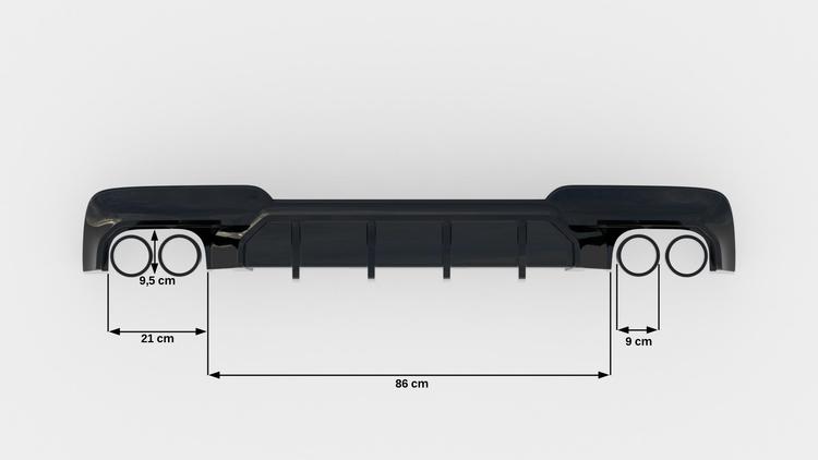 Maxton Design Diffuusori V.2 BMW 5-serie M-pack F10 / F11 (version With TWO Double Exhausts)