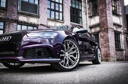 Concaver CVR1 Silver alloy wheel mounted on car in an atmospheric setting