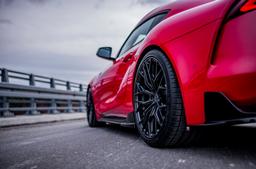 Concaver CVR1 Grey alloy wheel mounted on car in an atmospheric setting