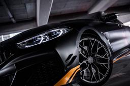 Concaver CVR1 Grey alloy wheel mounted on car in an atmospheric setting