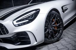 Concaver CVR1 Grey alloy wheel mounted on car in an atmospheric setting