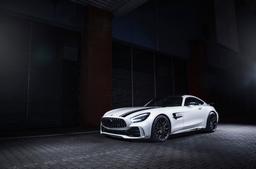 Concaver CVR1 Grey alloy wheel mounted on car in an atmospheric setting