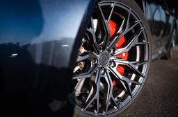 Concaver CVR1 Grey alloy wheel mounted on car in an atmospheric setting