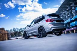 Concaver CVR2 Grey alloy wheel mounted on car in an atmospheric setting