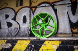 Concaver CVR2 Custom alloy wheel mounted on car in an atmospheric setting
