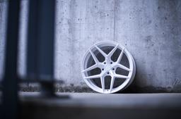 Concaver CVR2 Custom alloy wheel mounted on car in an atmospheric setting