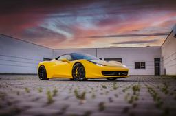 Concaver CVR2 Black alloy wheel mounted on car in an atmospheric setting