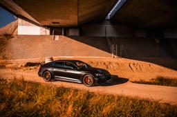Concaver CVR3 Bronze alloy wheel mounted on car in an atmospheric setting