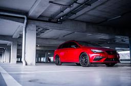 Concaver CVR3 Grey alloy wheel mounted on car in an atmospheric setting