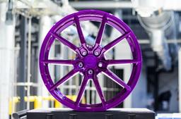 Concaver CVR4 Custom alloy wheel mounted on car in an atmospheric setting