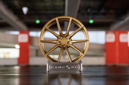 Concaver CVR4 Custom alloy wheel mounted on car in an atmospheric setting