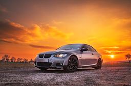 Concaver CVR4 Grey alloy wheel mounted on car in an atmospheric setting