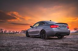 Concaver CVR4 Grey alloy wheel mounted on car in an atmospheric setting
