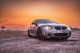 Concaver CVR4 Grey alloy wheel mounted on car in an atmospheric setting