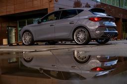 Concaver CVR6 Silver alloy wheel mounted on car in an atmospheric setting