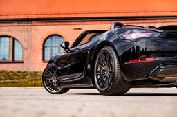 Concaver CVR6 Grey alloy wheel mounted on car in an atmospheric setting