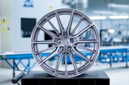 Concaver CVR7 Silver alloy wheel mounted on car in an atmospheric setting