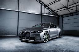 Concaver CVR8 Silver alloy wheel mounted on car in an atmospheric setting