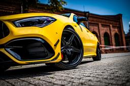 Concaver CVR9 Black alloy wheel mounted on car in an atmospheric setting