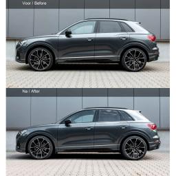 H&R sänkningssats Audi Q3/RS Q3/Sportback F3 2018- 4WD med eller utan adaptiva stötdämpare och originalsportchassi - 4