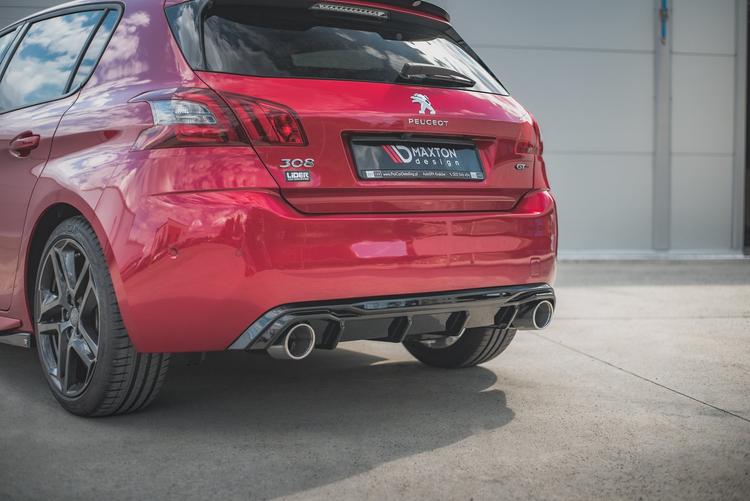 Maxton Design Diffuser Plus Exhaust Ends Imitation Peugeot 308 GT MK2 Facelift