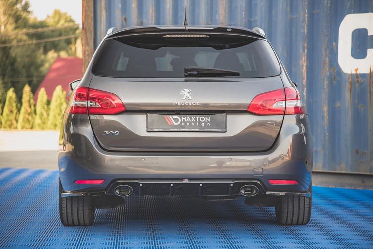 Maxton Design Diffuser Plus Exhaust Ends Imitation Peugeot 308 SW MK2 Facelift