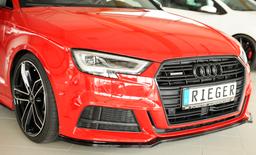 Rieger frontsplitter blanksvart Audi A3 (8V)/Audi A3 S3 (8V) 2016–> - 2