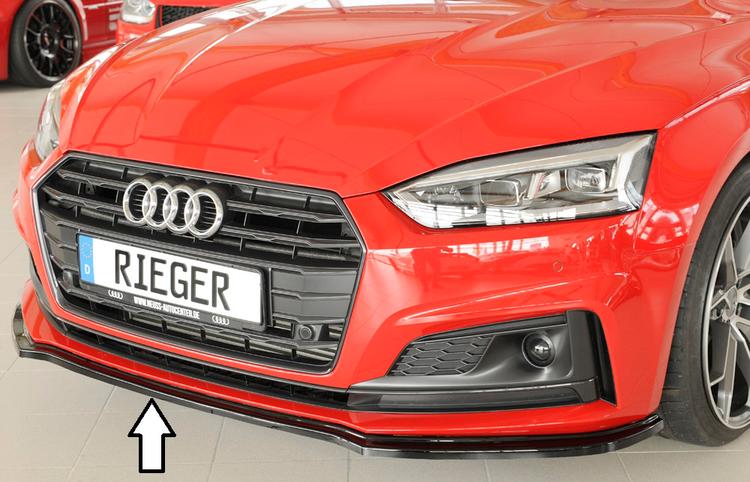 Rieger frontsplitter blanksvart Audi A5/S5 B9/F5 2016–2019