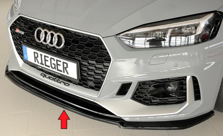 Rieger frontsplitter blanksvart Audi RS5 B9/F5 2017–2020