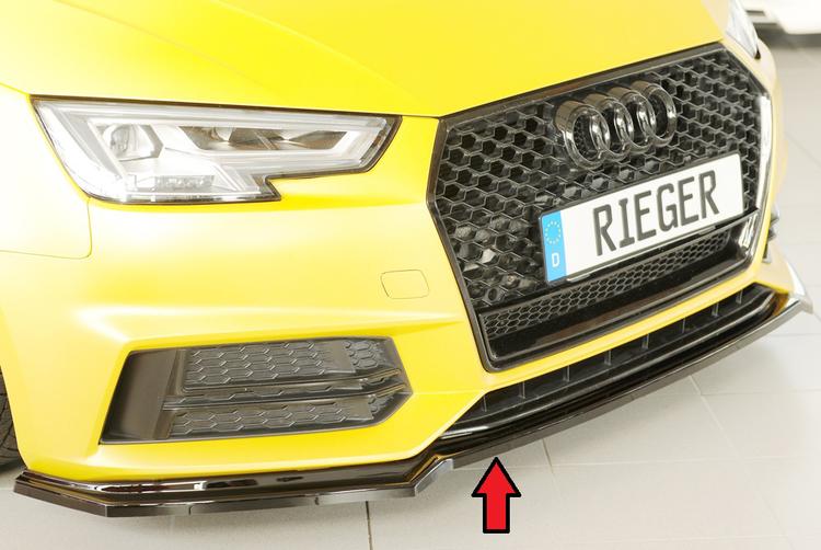 Rieger frontsplitter blanksvart Audi A4/S4 B9/F4 2015–2018