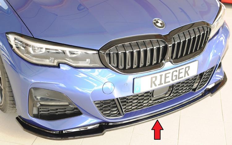 Rieger frontsplitter blanksvart BMW 3-serie G20 G3L / 3-serie G21 G3K 2019–2022
