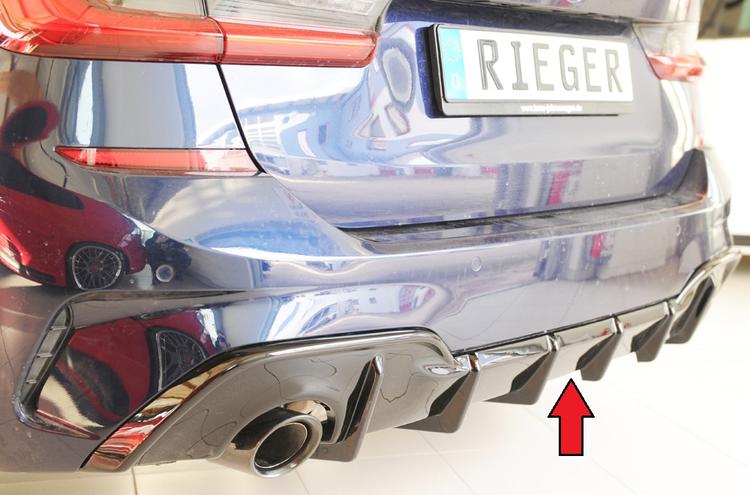 Rieger diffusor blanksvart BMW 3-series G20 (G3L)/BMW 3-series G21 (G3K) 2019–2022 med dragkrok