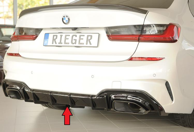 Rieger diffusor blanksvart BMW 3-series G20 (G3L)/BMW 3-series G21 (G3K) 2019–2022 med dragkrok