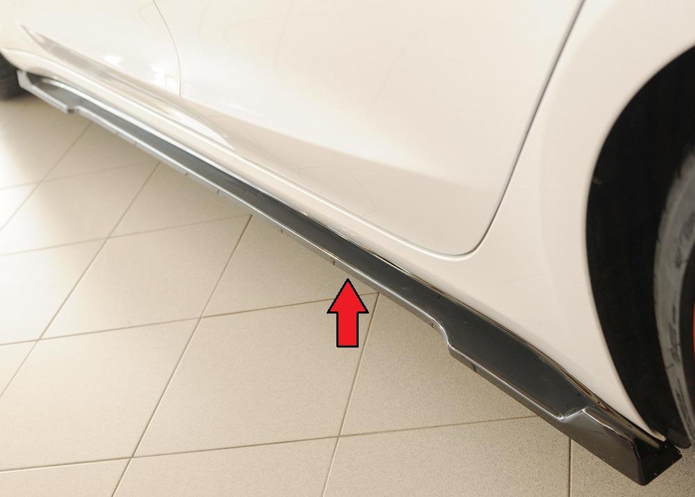 Rieger sideskørtforlænger venstre blank sort Tesla Model 3 (003) 2018–>