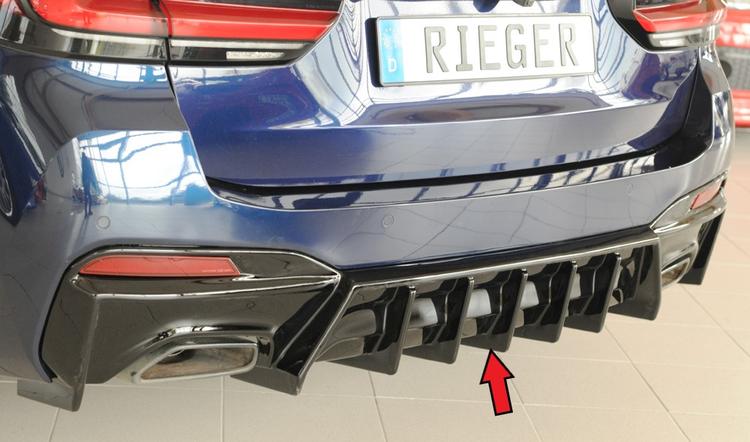 Rieger diffusor blanksvart BMW 5-series G30 (G5L)/BMW 5-series G31 (G5K) 2020–> utan dragkrok