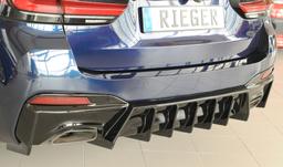 Rieger diffusor blanksvart BMW 5-series G30 (G5L)/BMW 5-series G31 (G5K) 2020–> utan dragkrok - 2