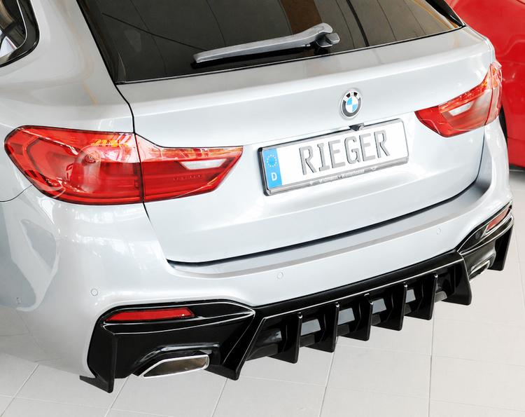 Rieger diffusor blanksvart BMW 5-series G30 (G5L)/BMW 5-series G31 (G5K) 2016–2020 utan dragkrok