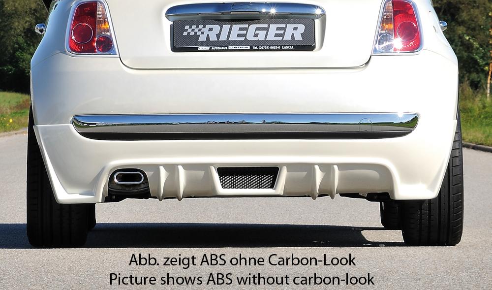Rieger bakskjørtforlengelse carbon-look Fiat 500 (312) 2007–2016