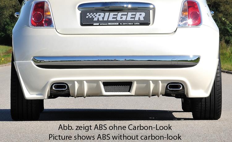 Rieger bakskjørtforlengelse carbon-look Fiat 500 (312) 2007–2016