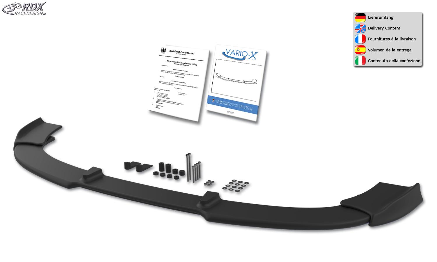 RDX frontspoiler VARIO-X BMW 5-series E60 / E61 –2006 (M-Technik frontstötfångare)